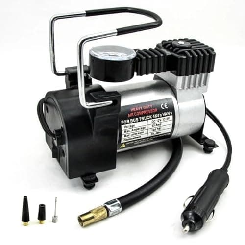 Fashion Air Pump,Car Pump Heavy Duty Metal Electric Car Compressor With Pressure Gauge, 12V DC Portable Tyre Inflator For Car, Trucks, Bus, Bike, Auto & Van, Single, 35 Liters Per Minute