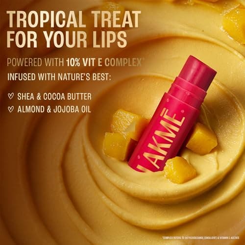 Lakme Lip Love Care Stick Mango, with 10% Vitamin E Complex, nourished with Shea & Cocoa Butter and enriched with Almond & Jojoba Oil for 24hr moisturization in just 1 swipe, with SPF 15, 4.5g 4
