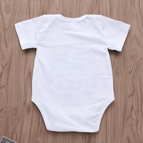 KNITROOT Monthly Birthday Special Newborn Baby White Color Half Sleeve Unisex 100% Cotton Romper, Sleepsuit, Body Suit, Envelope Neck, 7 Months Print, 6-9 Months, Infant Cloths, for Boys & Girls 4