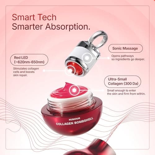 Numour Hydration & Collagen Bundle | India's 1st Smart Jars with Red & Blue LED Therapy | 7% Hyaluronic Acid, Sonic Massage, Korean Collagen | Deep Hydration, Firming & Anti-Aging | All skin types 3