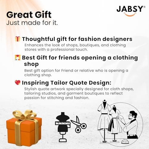 JABSY Cloth, Garment Shop Wall Art Quote Photo Frame 12x9 Inch – Fashion Designer, Tailoring Studio Decoration, Gift 5