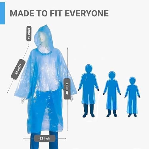 STP Limited Disposable Rain Poncho with Hood – Yellow, 1 Pack | Clear, Unisex, One Size Fits Most - Lightweight Waterproof for Travel, Camping, Outdoor Events – Emergency Rainwear for Men & Women 4