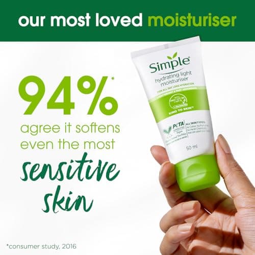 Simple Hydrating Light Moisturiser, 50ml | 12hr Hydration | With Niacinamide, Pro-Vitamin B5, Glycerin & Borage Seed Oil | Lightweight, Non-Greasy Formula | For Soft, Smooth Skin 5
