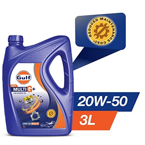 Gulf MULTI G+ 20W50 API SL/CF | Anti-wear technology | Petrol, Diesel Passenger Cars | 4 Wheeler High Performance Engine Oil [3 L] - Pack of 1 3