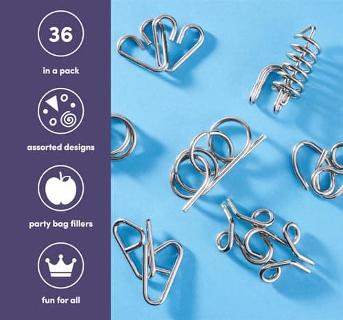 Street27® 36 Pcs Brain Teasers Metal Wire Puzzle Set – Fun and Challenging Puzzle Games for Adults and Kids for Problem Solving and Mind Exercise Educational Fidget Toys Untangling Puzzle 3