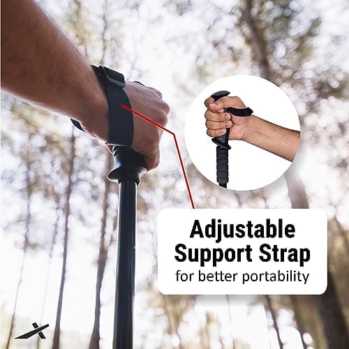 Vector X Trekking Poles Shock Absorbing Adjustable Hiking or Walking Sticks for Hiking Collapsible Strong,Lightweight Walking Pole, All Terrain Accessories and Carry Bag (Without Light) 5