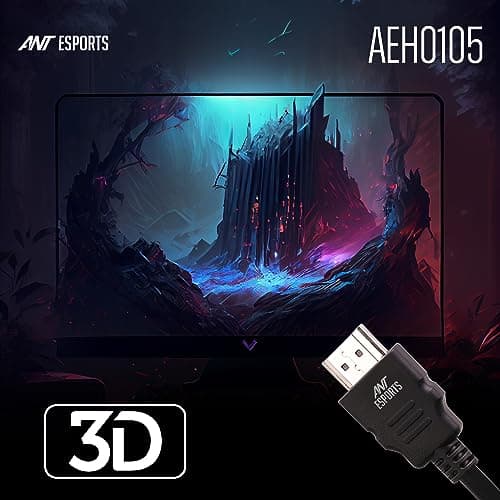 Ant Esports AEH0105 HDMI Cable 4K High-Speed HDMI Cord 18Gbps with Ethernet Support 4K 60Hz Compatible with Windows,Apple,UHD TV, Monitor, Computer,Xbox 360,PS5 PS4, Blu-ray, and More -1.5 Meter-Black 4