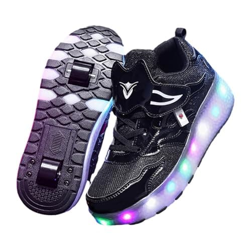 ATORSE Kids Led Roller Shoes Casual Skating Shoes with Double Wheels for Boys Girls 23Cm