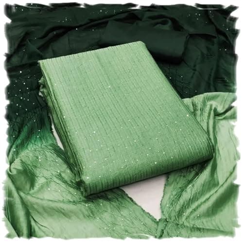 Pandadi Saree Women's Chanderi Croset Work Unstitched Salwar Suit Dress Material