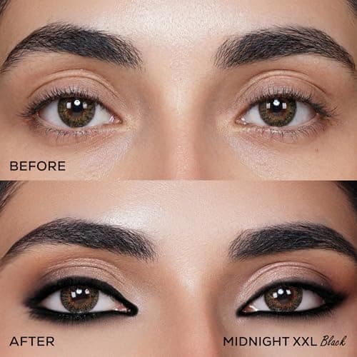 RENEE Midnight XXL Kajal | Black Kohl Pencil with Built-in Sharpener | Waterproof, Smudge-proof, 24Hr Long-Lasting | Ultra-Rich Pigment, Smooth Glide | 1.5g 3