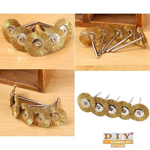 DIY Crafts Pack Of 5 Pcs Set, Design No# 2, 5 - Pcs Brass Wire Brush Polishing Wheels Set Kit DIY Tools for Dremel Rotary Tools Do it Your Self Too (Pack Of 5 Pcs Set, Design No# 2) 2