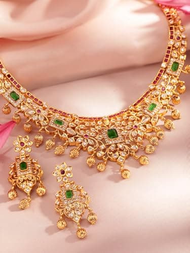 Rubans Jewellery Set Ruby Statement Traditional Women Wedding Fashion Trendy Gift for Women & Girls 4