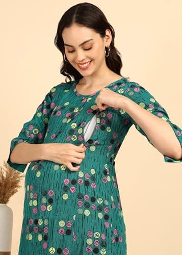SWAGG INDIA Women Maternity wear (Standard, Blue, M) 2