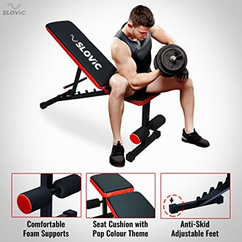 Adjustable Gym Bench for Home Workout by SLOVIC (Weight Capacity Up To 500 kg) Incline Decline Bench with 7 Positions | Fitness Bench for Bench Press, Chest Press | Exercise Bench for Home 3