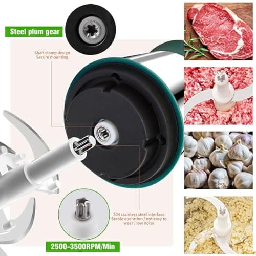 NIYAMKAAY Food Chopper, 3L Stainless Steel Electric Meat Grinders, Food Processor with 4 Sharp Blades for Baby Food, Meat, Nuts, Onion, Vegetables (Green) (3L) 3
