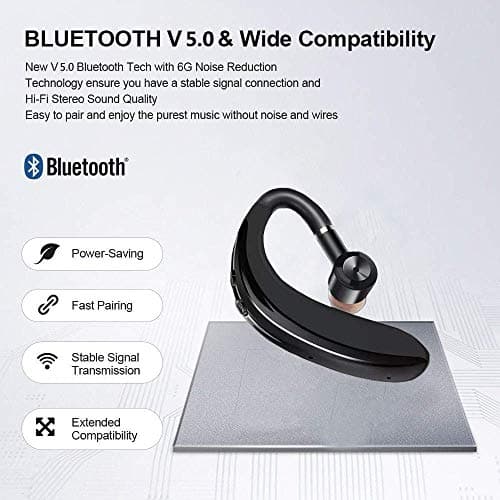 Lapras 𝐋𝐢𝐦𝐢𝐭𝐞𝐝 𝟏𝟓 𝐘𝐄𝐀𝐑𝐒 𝐖𝐀𝐑𝐑𝐀𝐍𝐓𝐘 Wireless Bluetooth Calling Headset, Professional Business Earpiece with HD Mic & Long Battery Life for Work & Travel 5