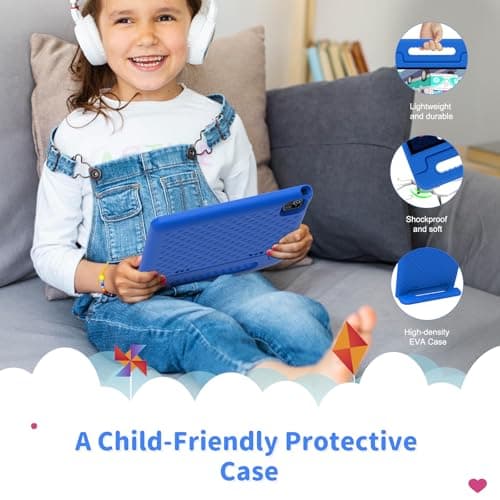CFVOCUY 2025 Kids Tablet, 10.1" Children's Tablet with Case, Quad-Core, 2+32GB Storage (1TB Expand), Pre-Installed Educational Apps and Parental Control, WiFi, for Ages 4-14, Eye Protection Mode 3