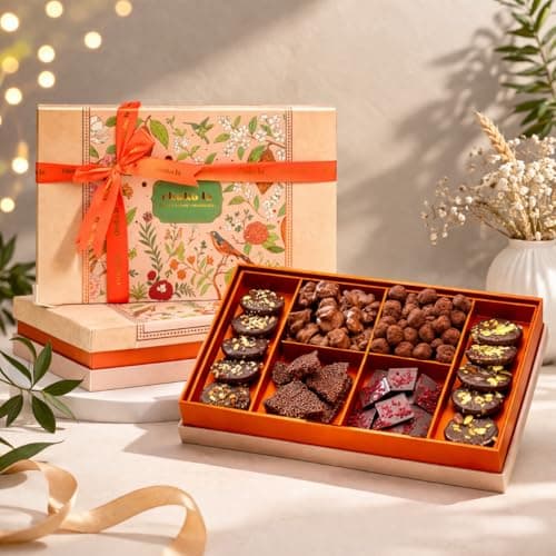 Chokola Chocolate Hamper – Treasure | 570 g | Assorted Flavours Chocolates & Cookies with Almonds & Nuts | Premium Artisanal Gift Box for Festivals & Special Occasions