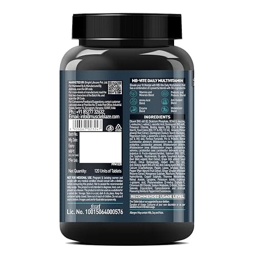 MuscleBlaze MB-Vite Daily Multivitamin (120 Tablets) | With 51 Ingredients & 6 Blends | Vitamins & Minerals, Prebiotic & Probiotics, Amino Acid Blends | For Energy, Stamina & Recovery 5