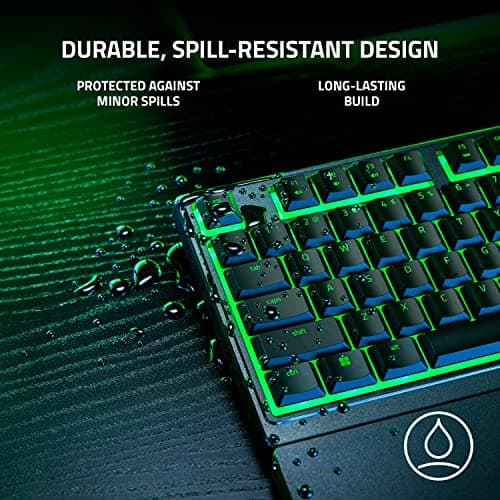 Razer Ornata V3 X Gaming Keyboard: Low-Profile Keys-Silent Membrane Switches-Uv-Coated Keycaps-Spill Resistant-Chroma RGB Lighting-Ergonomic Wrist Rest-Classic Black-Rz03-04470100-R3M1,USB-C 5