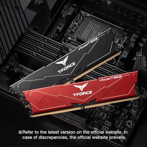 TEAMGROUP T-Force Vulcan Alpha DDR5 Ram 64GB Kit (2x32GB) 6000MHz (PC5-48000) CL38 Desktop Memory Module Ram AMD Optimized Memory Black FLABD564G6000HC38JDC01 5