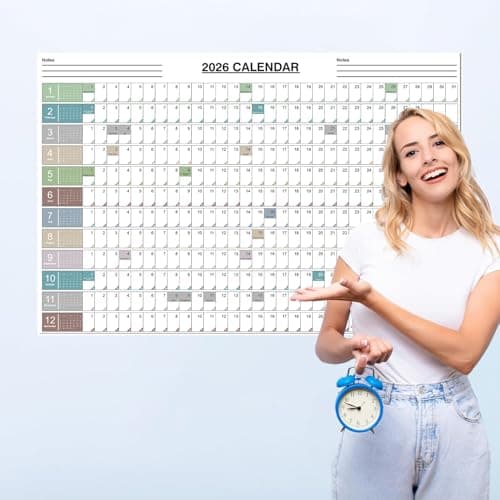 Accuprints 2026 Yearly Planner - Calendar in One Page, January - December, 20 x 30 inch, Thick Paper, Perfect for Keeping Track of Important Dates and Schedules-EASY to Write on it 4