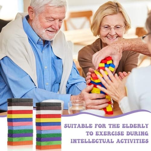 SHINETOY 120 Pcs Colorful Wooden Domino Blocks Set – Domino Tile Bulk Building Racing & Stacking Game | Educational Toy for Kids | Fun Family Party Favor | Birthday Gift for Boys & Girls Ages 3+ 5