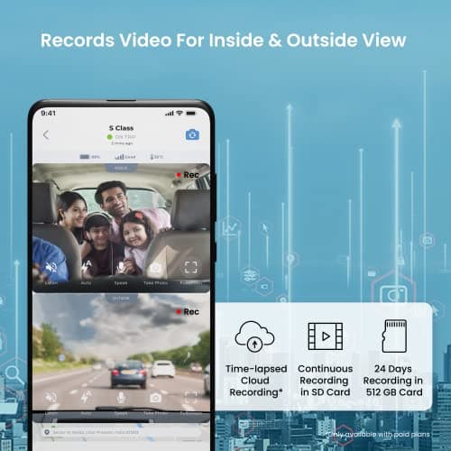 Kent CamEye CarCam 2 | Next-Gen Car Camera | Dual DashCam-Inside & Outside | Live Video Streaming | GPS Tracker | Smart Alerts| SOS | Cloud + SD Card Recording for Trip & Parked | Made in India 2
