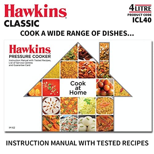 Hawkins Aluminium 4 Litre Classic Pressure Cooker, Induction Inner Lid Cooker, Silver (Icl40) 5