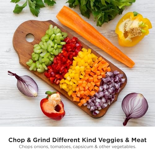 Clearline Super Chop 300 Watts Electric Chopper for Kitchen with Twin Blade Technology, 600 ml Plastic Bowl with Lid, Vegetable Chopper, Cutter, Chop, Mince, Dice, Whisk, Blend 4