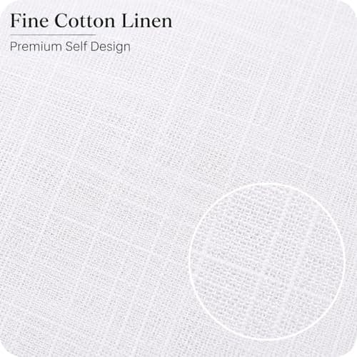REELENT Unstitched Fabric for Men | Fine Cotton Linen Fabric | White Self Design Shirt-Trouser Cloth Material | Premium Shirting Fabric | 3 Meter | 58 Inch Width | Style 70L 4