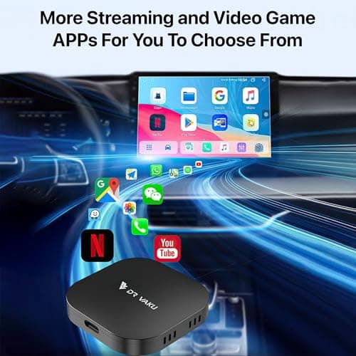 DR VAKU MUSEPRO 2025 Upgraded Wireless CarPlay Adapter, 5-in-1 Apple & Android Auto Device Supports Netflix/YouTube/TF Card, Magic Ai Box for Cars from 2016 & iPhone iOS10+ 2
