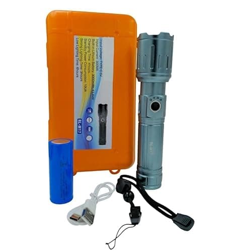 PICSTAR RL-M17 High Power 100W LED Torch, Metal Rechargeable Flashlight with 3000mAh Battery, Zoom Focus & Type-C Fast Charging for Outdoor Adventures 2