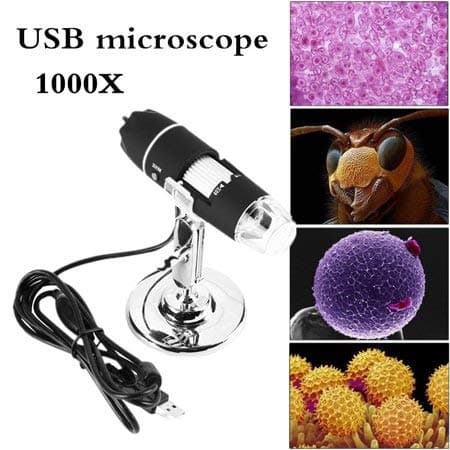 Tobo Portable USB Digital Microscopes 40X-1000X Electron Microscope with 8 LED Light and Silver Bracket Mini Microscope Endoscope Camera Magnifier with Stand TD-585IM. 3
