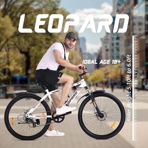 VESCO Leopard 27.5-T MTB 21 Speed Gear Cycle for Men | Front Suspension | Dual Disc Brake | Frame 18 Inch | Mountain Bike | Ideal for 17+ Years Adult Men & Women (White) 2