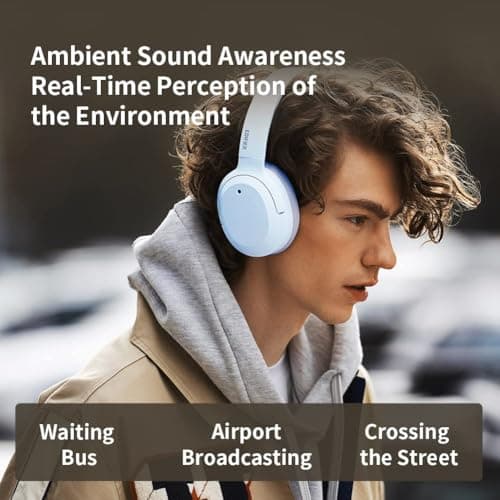 Edifier W820NB Plus Over-Ear Active Noise Cancelling Headphones, Clear Calls with Deep Noise Reduction,Bluetooth Headphones with LDAC for Hi Res Wireless Audio Comfortable Fit,Bluetooth 5.2 (Ivory) 4