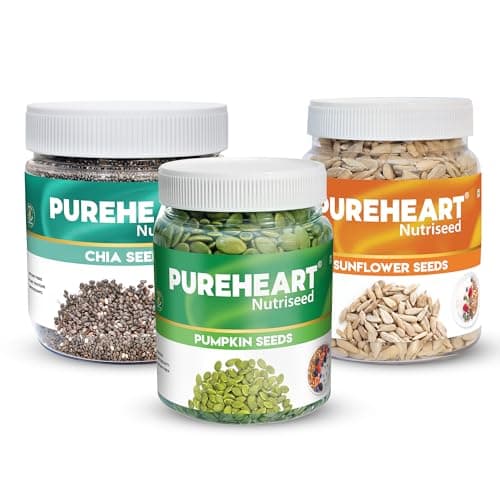 Pureheart Superfood Combo – Chia, Pumpkin & Sunflower Seeds (250gm Each) | Protein, Fibre & Omega-3 Rich | Heart Health, Immunity & Weight Management | Healthy Diet Snacks