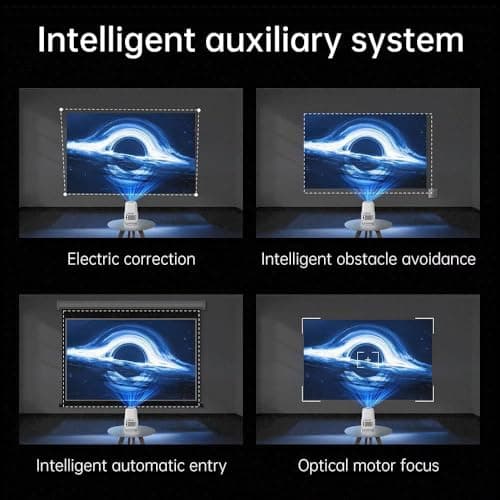 Android 13 Smart LED Projector, Ultra HD 4K Support, Streaming Apps, Auto Focus, Auto Keystone, 4000 Lumens, Screen Mirroring, Adjustable Height & Angle, Wi-fi, BT,HDMI,USB(White) 5