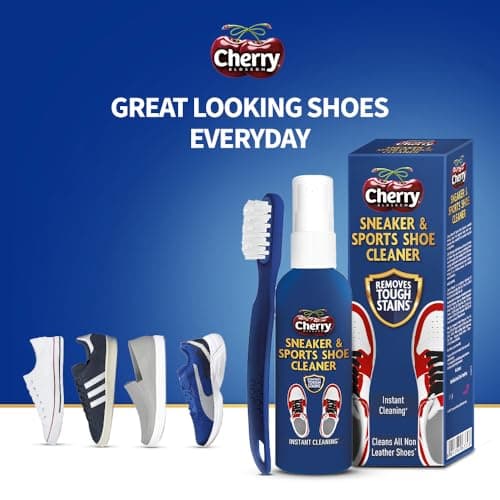 Cherry Blossom Sports Shoe Cleaner With Free Brush - 75Ml | Cleans All Non-Leather Shoes In Minutes, White 2