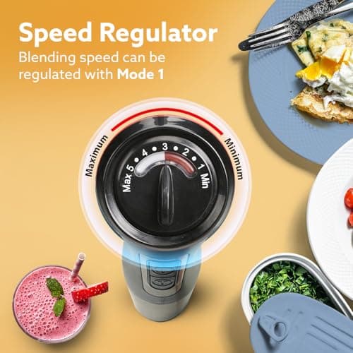 AGARO Grand 1000 Watts Hand Blender with 2 Variable Speed Modes & Speed Regulator, Stainless Steel Blades (Black) 5