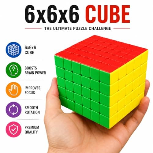MoYu 6x6 Speed Cube, Stickerless, Smooth Rotation Brain Teaser Puzzle for Kids & Adults 5