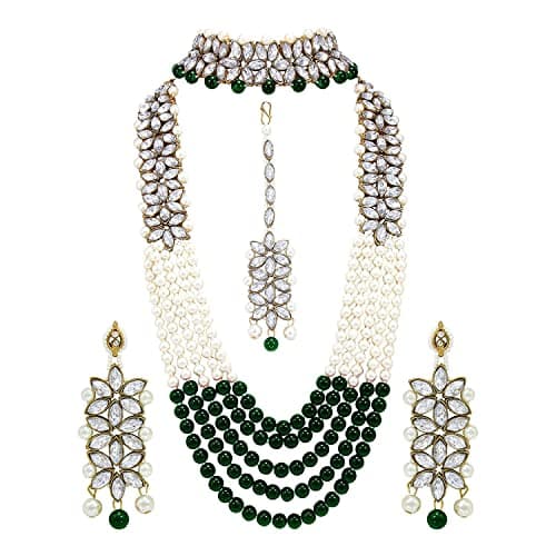 ASMITTA Stunning Gold Plated Jewellery Set for Women - NS1166PCGLDSB5
