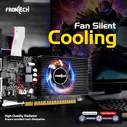 FRONTECH GT730-4GD3 Graphics Card with 4 GB DDR3 64 BIts PCI Express RAM, Quality Gaming Graphics Card, Single Cooling Fan, 3 Years Warranty (GRP-0002, Black) 3
