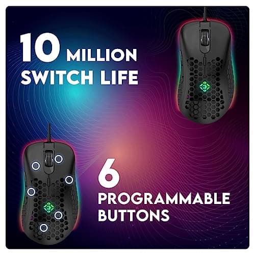 Cosmic Byte Spectrum RGB Wired Gaming Mouse, 66grams, 12800DPI, 1000Hz Polling, 10M Switches, Software Support (Black) 3