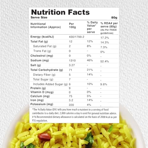 MOM - Meal of the Moment, Poha with Bhujia, 80g - Ready to Eat | Instant Food | No added Preservatives 2
