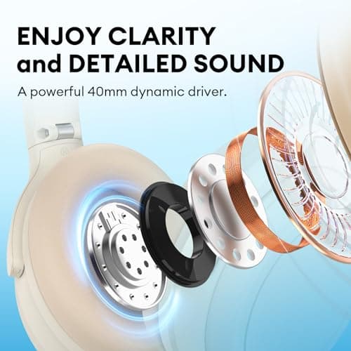 Edifier Wh700Nb Active Noise Cancelling Headphones - 68H Playtime - Ai Call Noise Cancellation - Dual Device Connection - Lightweight & Foldable Design - Fast Charge - Bluetooth 5.3 - Ivory - On Ear 5