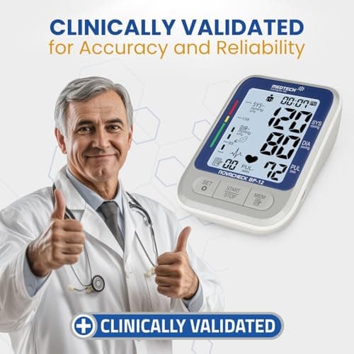 MEDTECH® BP12BL (Backlit Display) Fully Automatic Portable Digital Blood Pressure BP Monitoring Machine with Smart MDD Technology for Most Accurate Measurement - Arm Size - 22-42cm 4