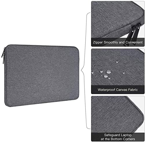 Dynotrek Grade 11.6 Laptop Tablet Sleeve/Case/Cover/Bag with Charger Pouch Compatible for Most Surface Pro 9 8 7/Laptop Go 2 3, MacBook Air 11/12, 11-12 Inch HP Asus Samsung Chromebook -Denim Grey 3