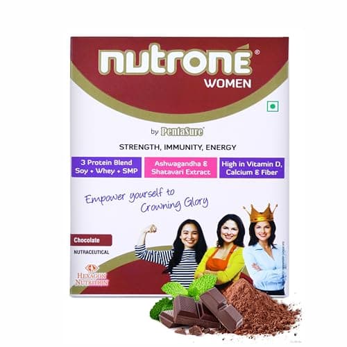 Nutrone Women by PentaSure | 3 Protein Blend (Soy+Whey+SMP), High in Vitamin D, Calcium, Fiber | Ashwagandha & Shatavari Extract | Chocolate - 300g (30g * 10N) | Strength, Immunity, Energy