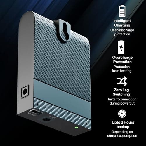 Shanqiu Mini Router UPS by Dark Woof 12V WiFi Broadband Fiber Modem | 8 Hours WiFi Ups Power Backup | Ups for Router at Power Cuts | 12V/2A Plug & Play | Current Surge & Discharge Protection Tu_DOX 4